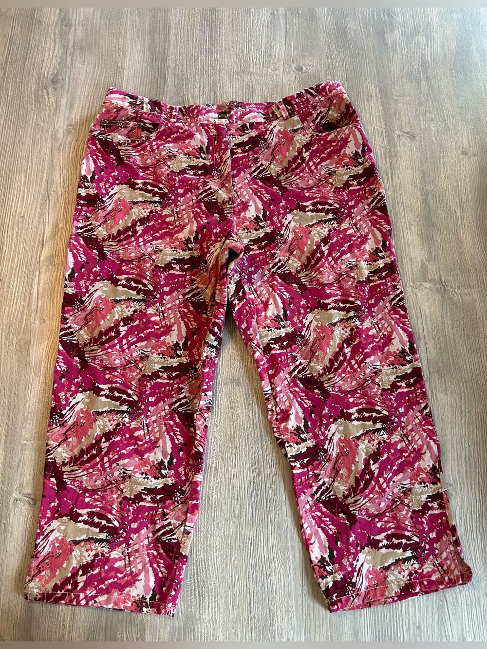 Sapphire Star Size 16 Women’s Multicolor Cotton Blend Stretch Capri 5 Pockets
